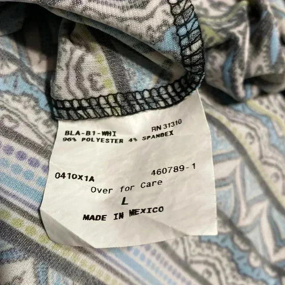 AB Studio boho blue & green & black bohemian maxi dress size LARGE - Picture 11 of 11